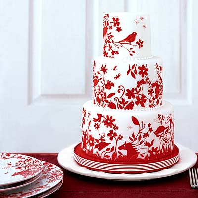 white bling wedding cakes with red roses